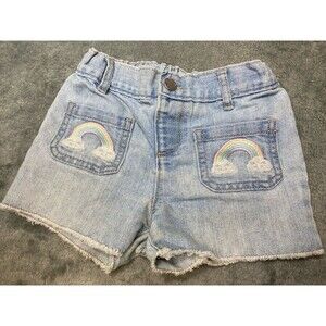 Childrens Place Girl's Rainbow Shortie Shorts Sz 4T, rainbow embroidery Pockets